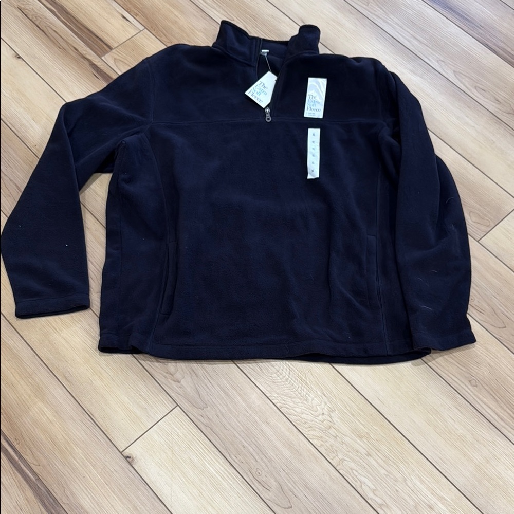 Croft & Barrow Black Fleece Quarter-Zip Jacket